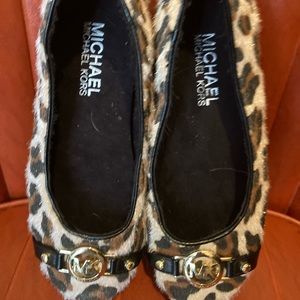 Little girls size 13 Michael Kors leopard print shoes.